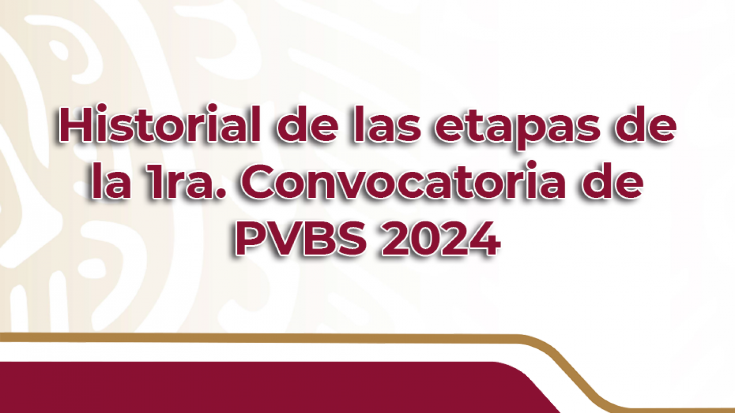 Historial de las etapas de la 1ra. Convocatoria PVBS 2024
