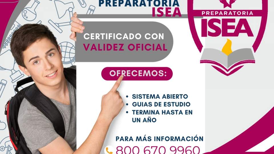 Estudia la preparatoria abierta en Prepa ISEA donde puedes concluir hasta en 1 año.