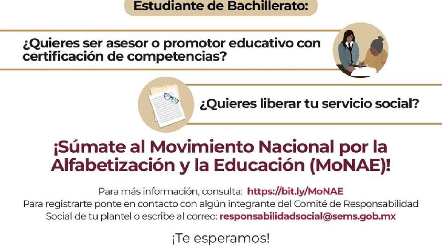 Apoya nuestra labor educativa y únete a la #FamiliaINEA, además concluye tu servicio social mientras acompañas en su proceso educativo ✏️📚 a a personas jóvenes y adultas.