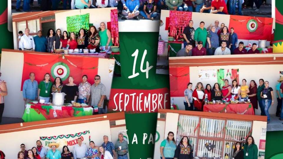 Personal del ISEA celebra Fiestas Patrias con una comida mexicana, donde compartieron una variedad de alimentos mexicanos, dulces y aguas fresca.                                  ¡Viva México!