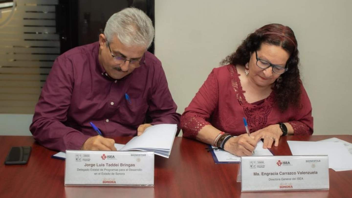 la Dirección General de la institución formalizó este miércoles 16 de agosto un convenio de colaboración con la Secretaría del Bienestar (Delegación Sonora).