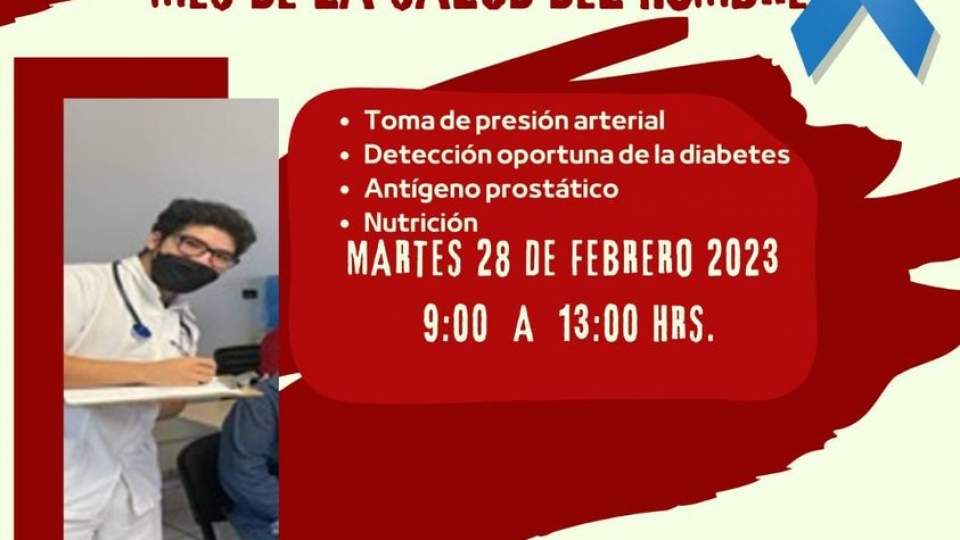 Te invitamos a participar en el “Mes de la salud del hombre” donde puedes realizarte diferentes estudios.