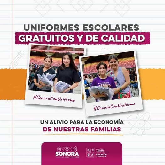 🎓 Una prenda puede no parecer mucho, pero para miles de familias representa tranquilidad y respaldo escolar. Con uniformes escolares gratuitos y de calidad, el gobernador Alfonso Durazo construye un Sonora más justo.