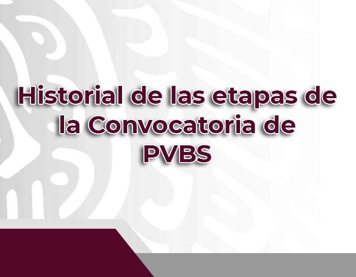 Historial de las etapas de la Convocatoria PVBS