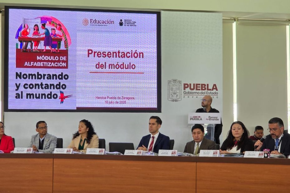 En el marco de la Estrategia Nacional de Alfabetización para el Bienestar Compartido, en el estado de Puebla, se lleva a cabo la Presentación del nuevo Módulo “Nombrando y Contando al Mundo 2025”