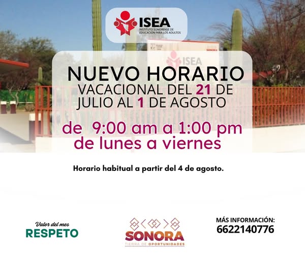 HORARIO VACACIONAL