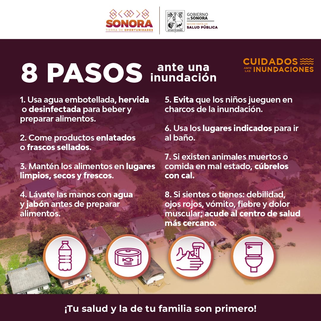 Emite Gobierno de Sonora recomendaciones ante las lluvias ocasionadas por la tormenta tropical Lorena